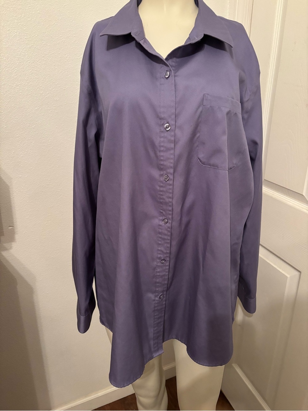 Coldwater Creek Lavender Button-Front cotton shirt L